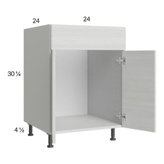 RTA Euro White Grain 24" Sink Base Cabinet with 1 Finished End Panel