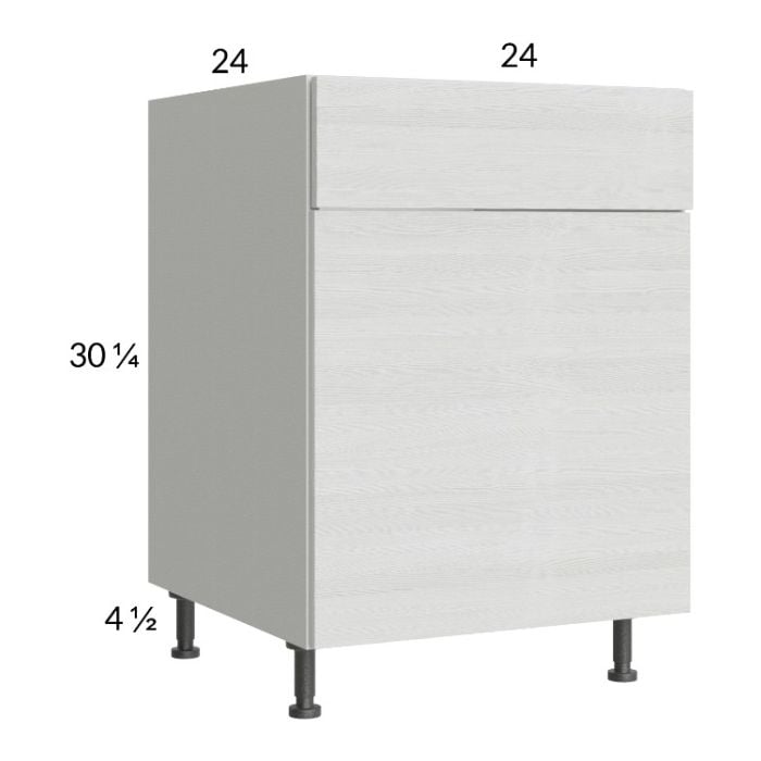 RTA Euro White Grain 24" Sink Base Cabinet with 1 door