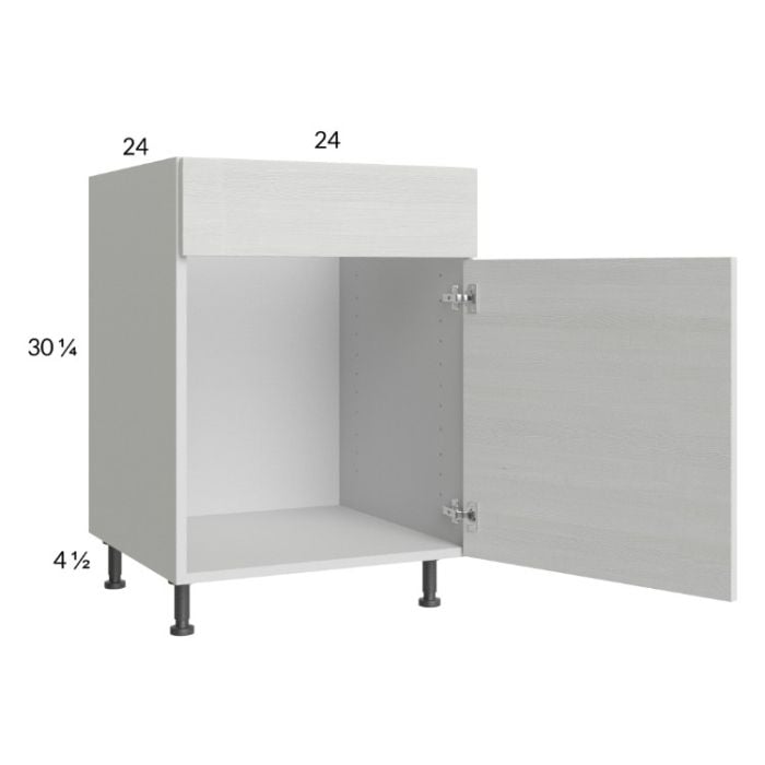 RTA Euro White Grain 24" Sink Base Cabinet with 1 door with 1 Finished End Panel
