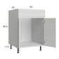 RTA Euro White Grain 24" Sink Base Cabinet with 2 Finished End Panels