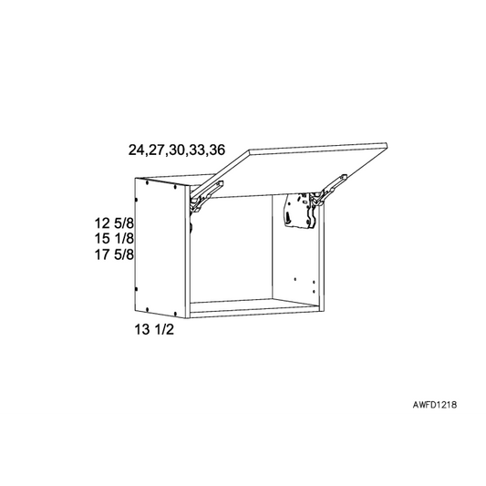 RTA Euro White Grain 24" x 12-5/8" Flip Up Door Wall Cabinet with 2 Finished End Panels