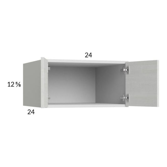 RTA Euro White Grain 24" x 12-5/8" x 24" Wall Cabinet with 1 Finished End Panel