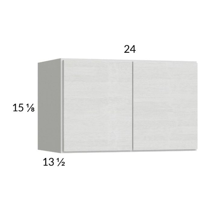 RTA Euro White Grain 24" x 15-1/8" Wall Cabinet with 1 Finished End Panel