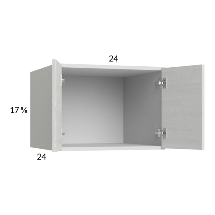 RTA Euro White Grain 24" x 17-5/8" x 24" Wall Cabinet with 1 Finished End Panel