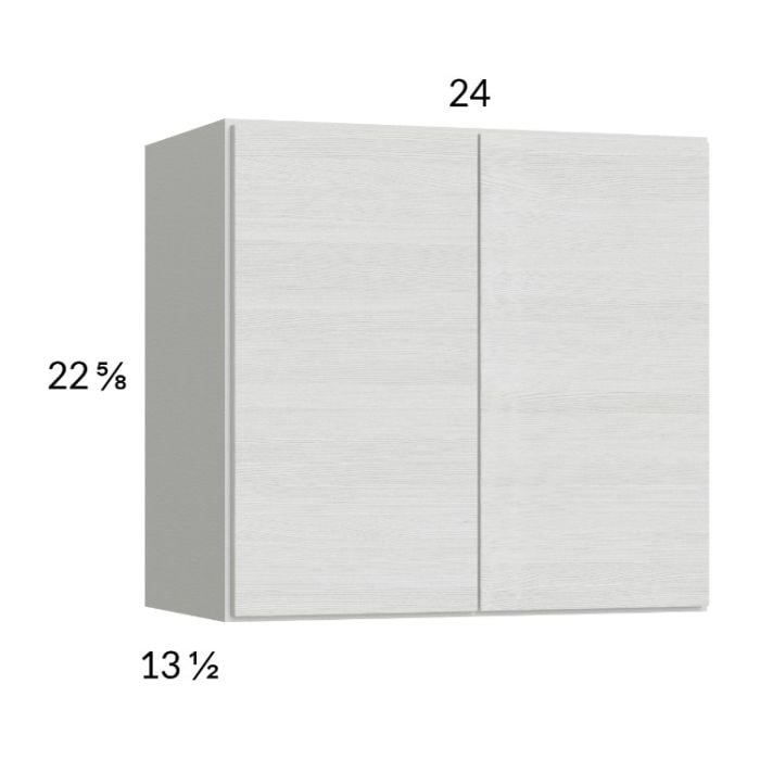 RTA Euro White Grain 24" x 22-5/8" Wall Cabinet with 1 Finished End Panel