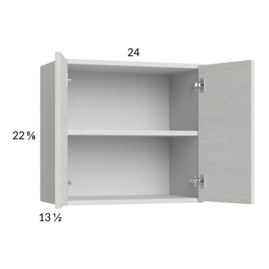 RTA Euro White Grain 24" x 22-5/8" Wall Cabinet with 1 Finished End Panel