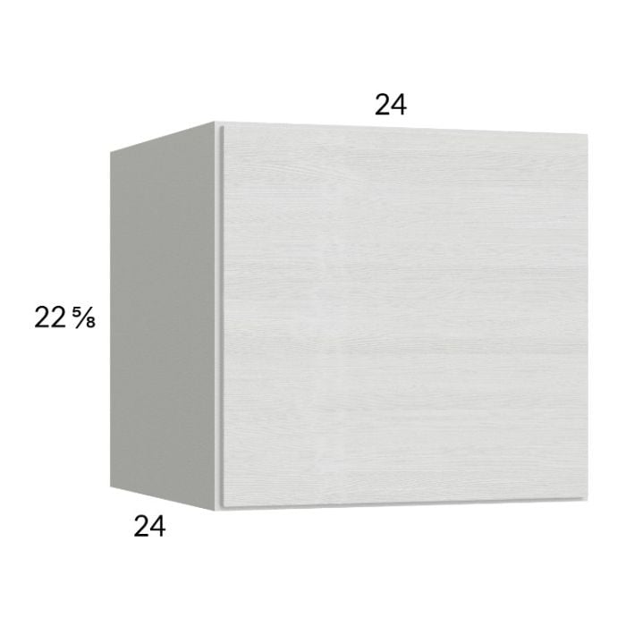 RTA Euro White Grain 24" x 22-5/8" x 24" Wall Cabinet with 1 Door and1 Finished End Panel