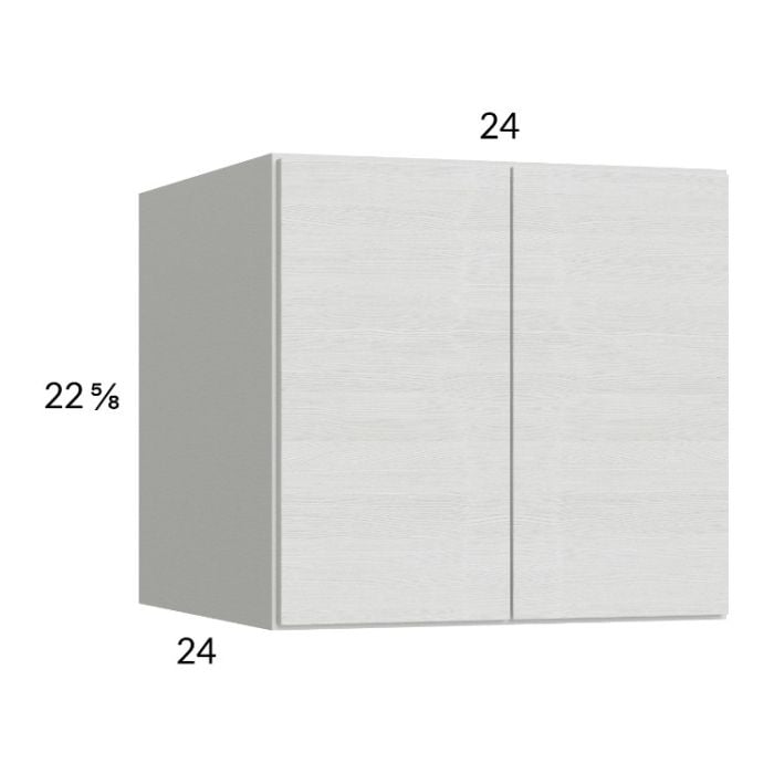 RTA Euro White Grain 24" x 22-5/8" x 24" Wall Cabinet with 1 Finished End Panel