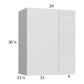 RTA Euro White Grain 24" x 30-1/4" Blind Corner Wall Cabinet with 1 Finished End Panel