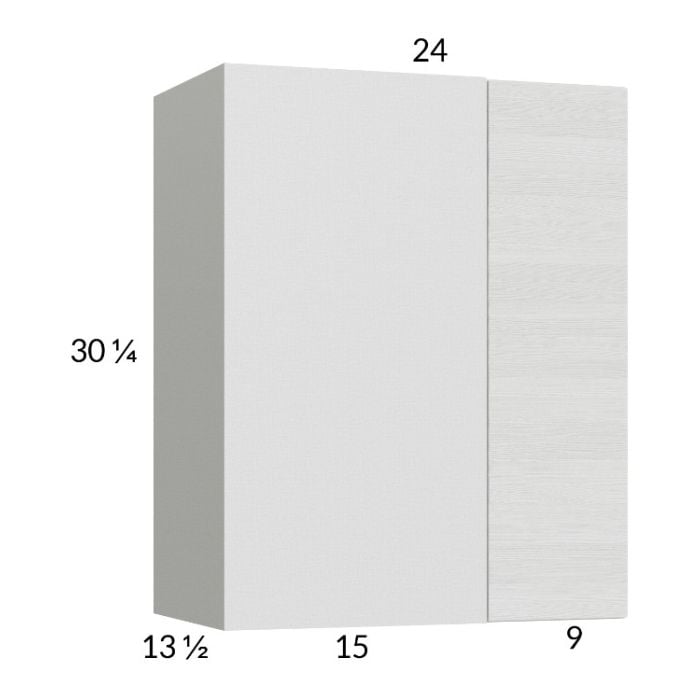 RTA Euro White Grain 24" x 30-1/4" Blind Corner Wall Cabinet with 1 Finished End Panel