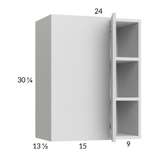 RTA Euro White Grain 24" x 30-1/4" Blind Corner Wall Cabinet with 1 Finished End Panel
