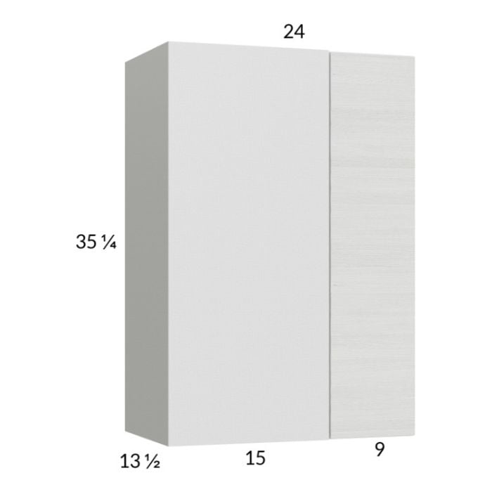 RTA Euro White Grain 24" x 35-1/4" Blind Corner Wall Cabinet