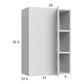 RTA Euro White Grain 24" x 35-1/4" Blind Corner Wall Cabinet with 1 Finished End Panel