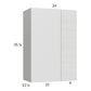 RTA Euro White Grain 24" x 35-1/4" Blind Corner Wall Cabinet with 2 Finished End Panels
