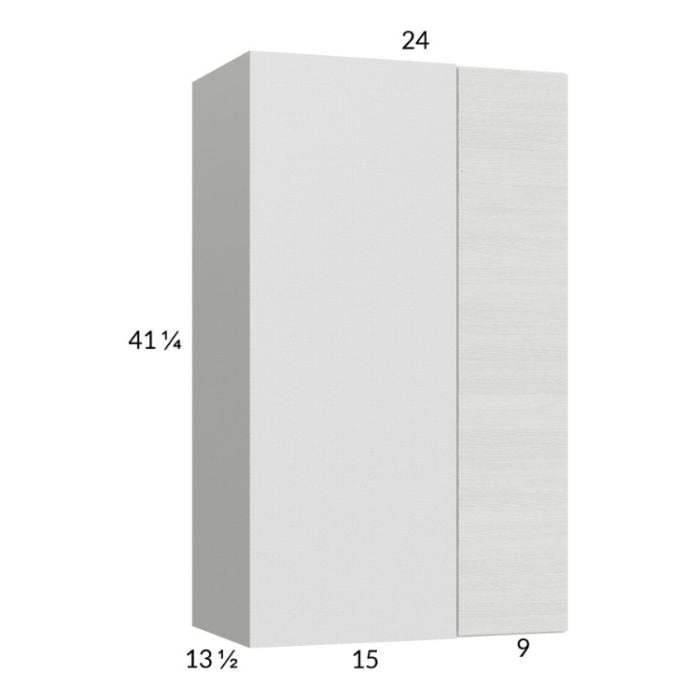RTA Euro White Grain 24" x 40-1/4" Blind Corner Wall Cabinet with 1 Finished End Panel