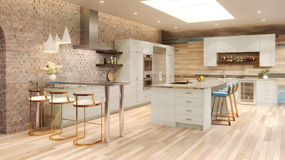 RTA Euro White Grain 24" x 71-1/4" Open Utility Cabinet with 1 Door