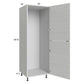RTA Euro White Grain 24" x 71-1/4" Open Utility Cabinet with 1 Door and 1 Finished End Panel
