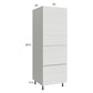 RTA Euro White Grain 24" x 71-1/4" Utility Cabinet with 1 Door, 2 Drawers and 1 Inner Drawer and 2 Finished End Panels
