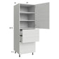 RTA Euro White Grain 24" x 71-1/4" Utility Cabinet with 1 Door, 2 Drawers and 1 Inner Drawer