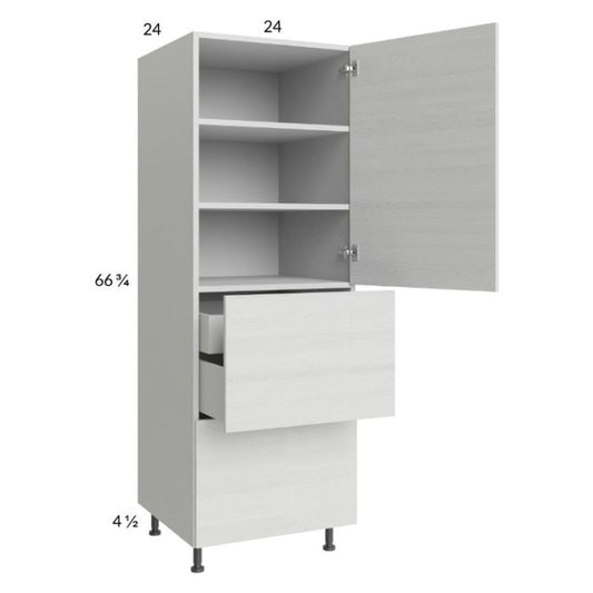 RTA Euro White Grain 24" x 71-1/4" Utility Cabinet with 1 Door, 2 Drawers and 1 Inner Drawer