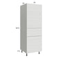 RTA Euro White Grain 24" x 71-1/4" Utility Cabinet with 1 Door and 1 Drawer and 1 Finished End Panel