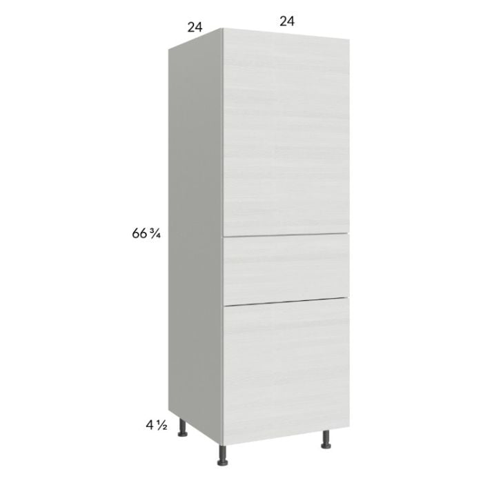 RTA Euro White Grain 24" x 71-1/4" Utility Cabinet with 1 Door and 1 Drawer and 1 Finished End Panel