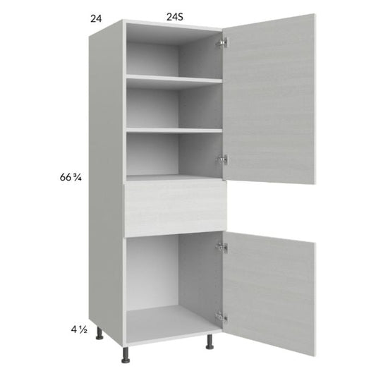 RTA Euro White Grain 24" x 71-1/4" Utility Cabinet with 1 Door and 1 Drawer