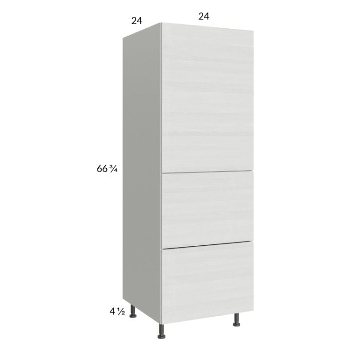 RTA Euro White Grain 24" x 71-1/4" Utility Cabinet with 1 Door and 2 Drawers