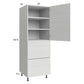 RTA Euro White Grain 24" x 71-1/4" Utility Cabinet with 1 Door and 2 Drawers and 1 Finished End Panel
