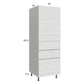 RTA Euro White Grain 24" x 71-1/4" Utility Cabinet with 1 Door and 3 Drawers