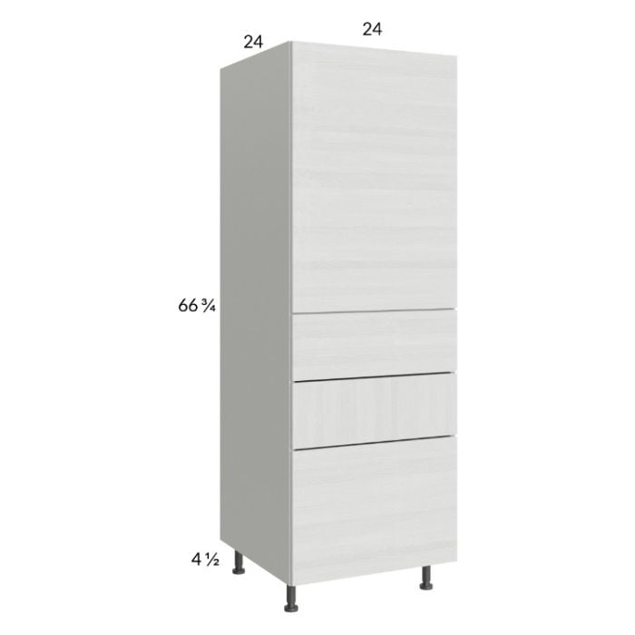 RTA Euro White Grain 24" x 71-1/4" Utility Cabinet with 1 Door and 3 Drawers