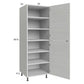 RTA Euro White Grain 24" x 71-1/4" Utility Cabinet with 1 Door