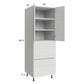 RTA Euro White Grain 24" x 71-1/4" Utility Cabinet with 2 Door and 2 Drawers and 1 Finished End Panel