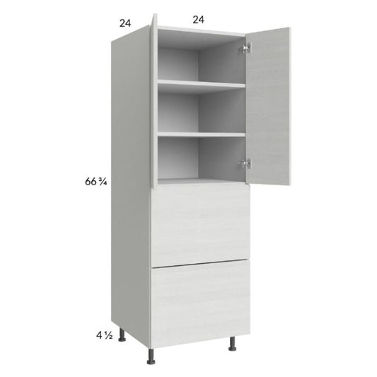 RTA Euro White Grain 24" x 71-1/4" Utility Cabinet with 2 Door and 2 Drawers and 2 Finished End Panels