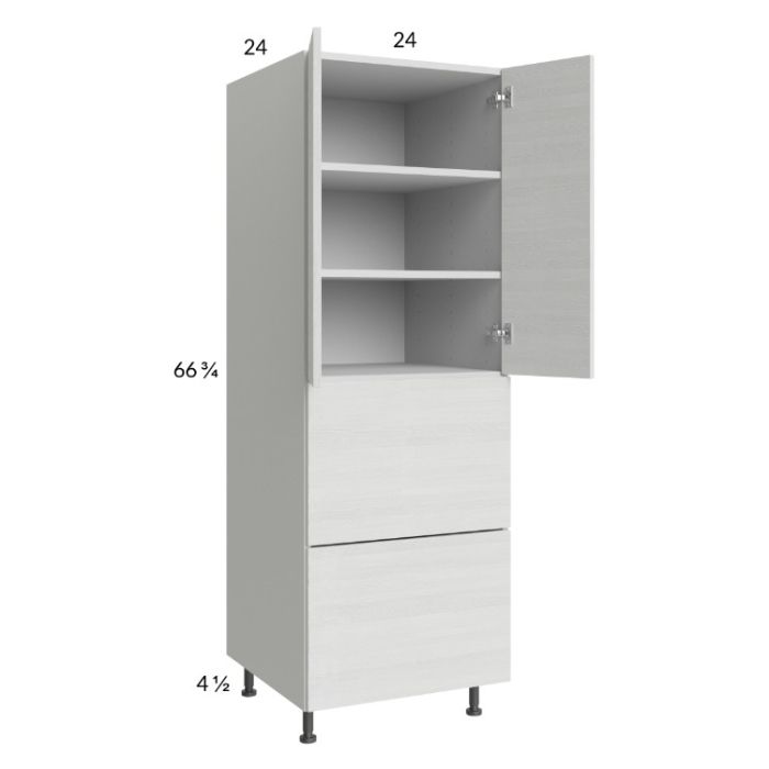 RTA Euro White Grain 24" x 71-1/4" Utility Cabinet with 2 Door and 2 Drawers
