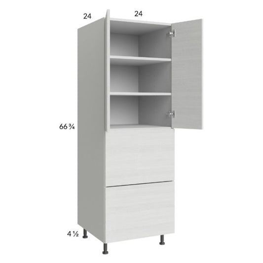 RTA Euro White Grain 24" x 71-1/4" Utility Cabinet with 2 Door and 2 Drawers