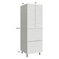 RTA Euro White Grain 24" x 71-1/4" Utility Cabinet with 2 Doors, 2 Drawers and 1 Inner Drawer