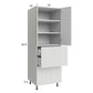 RTA Euro White Grain 24" x 71-1/4" Utility Cabinet with 2 Doors, 2 Drawers and 1 Inner Drawer