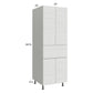 RTA Euro White Grain 24" x 71-1/4" Utility Cabinet with 2 Doors and 1 Drawer
