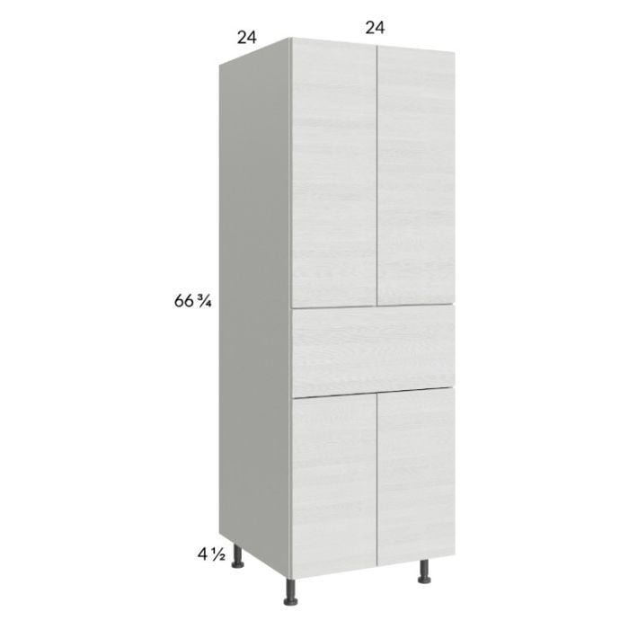 RTA Euro White Grain 24" x 71-1/4" Utility Cabinet with 2 Doors and 1 Drawer