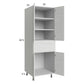 RTA Euro White Grain 24" x 71-1/4" Utility Cabinet with 2 Doors and 1 Drawer and 2 Finished End Panels