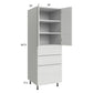 RTA Euro White Grain 24" x 71-1/4" Utility Cabinet with 2 Doors and 3 Drawers and 1 Finished End Panel