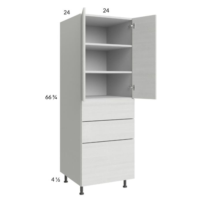 RTA Euro White Grain 24" x 71-1/4" Utility Cabinet with 2 Doors and 3 Drawers