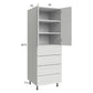 RTA Euro White Grain 24" x 71-1/4" Utility Cabinet with 2 Doors and 4 Drawers and 1 Finished End Panel