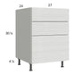 RTA Euro White Grain 27" 2-Drawer Range Base Cabinet with 1 False Drawer Front