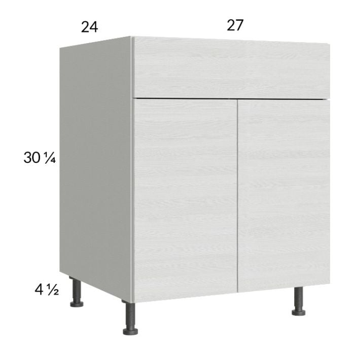 RTA Euro White Grain 27" Base Cabinet with 2 Finished End Panels