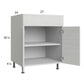 RTA Euro White Grain 27" Base Cabinet with 2 Finished End Panels