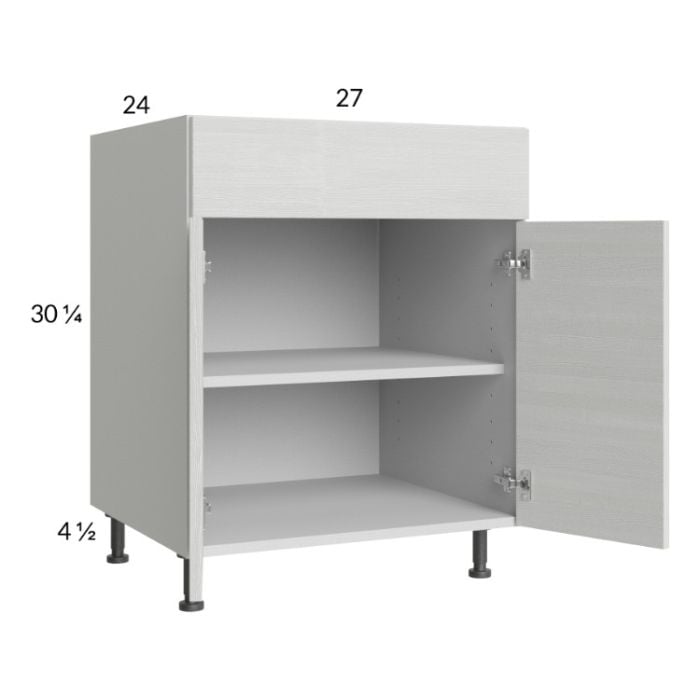 RTA Euro White Grain 27" Base Cabinet with 2 Finished End Panels