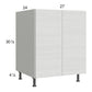 RTA Euro White Grain 27" Full Height Door Base Cabinet