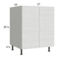 RTA Euro White Grain 27" Full Height Door Sink Base Cabinet with 1 Finished End Panel